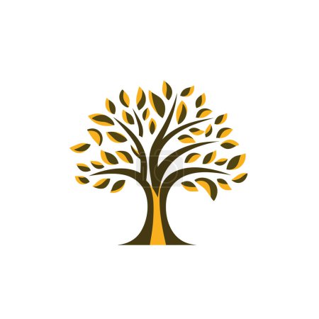 Ilustración de Un simple logotipo de árbol. Árbol 2D vector simple estilo de ilustración. - Imagen libre de derechos