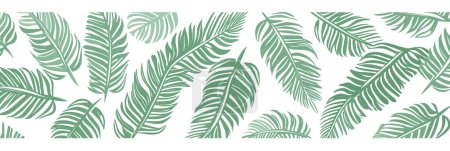 Illustration for Luxury green and nature white background vector. Floral pattern, Green plant line arts, Vector illustration. - Royalty Free Image